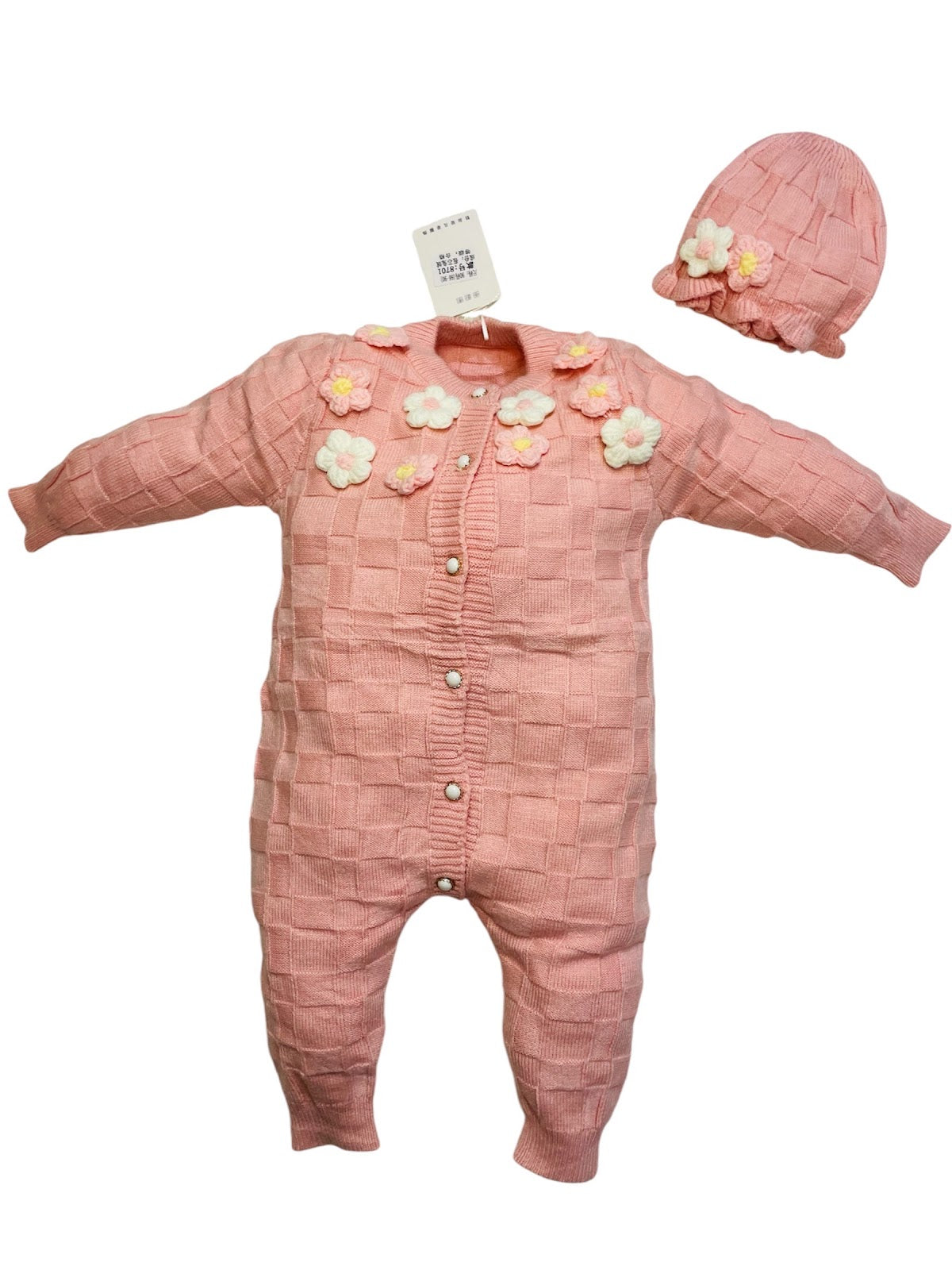 ROMPER WEARBE PINK WITH CAP