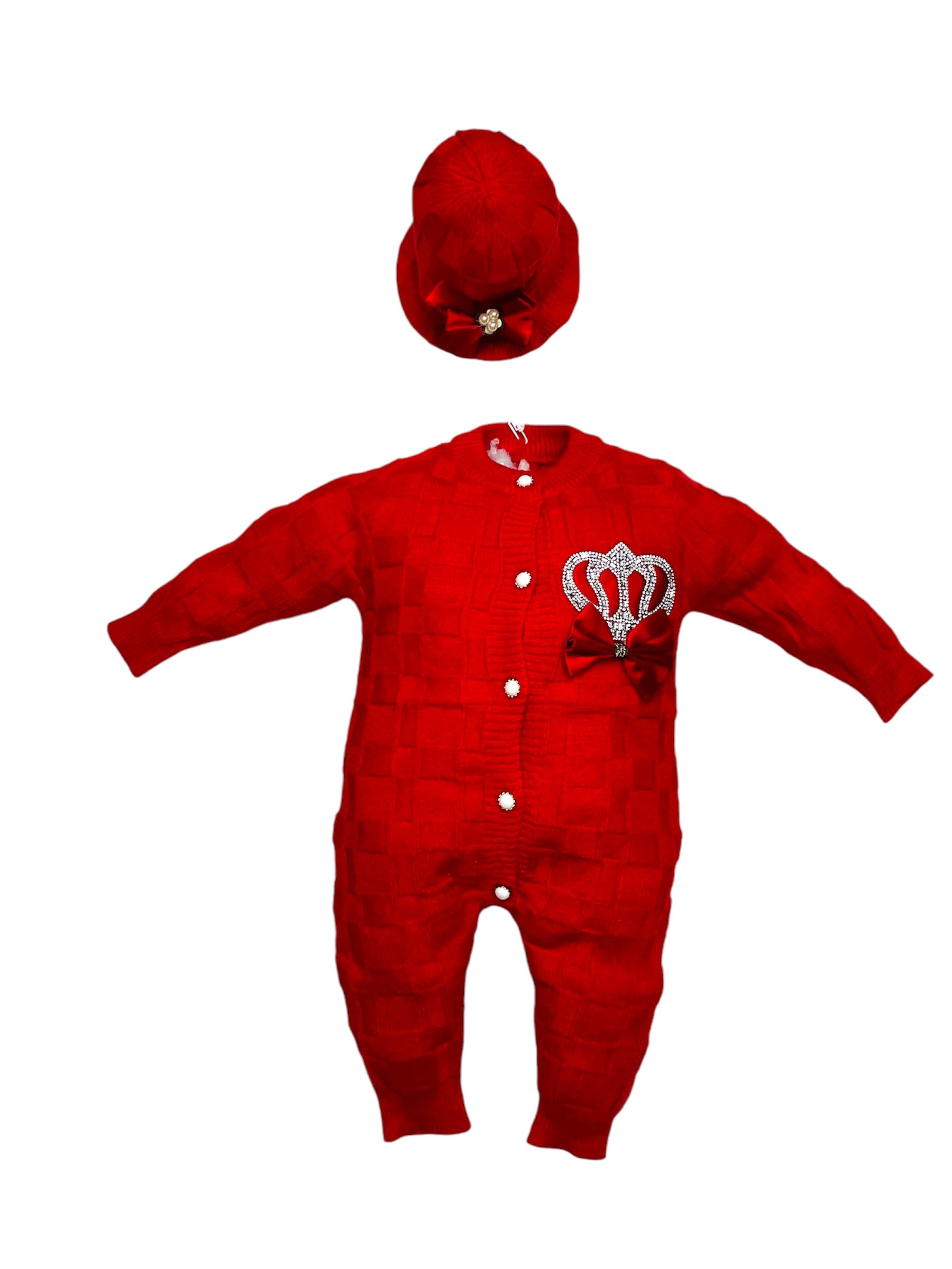 JERSY BABY ROMPER  RED +CAP